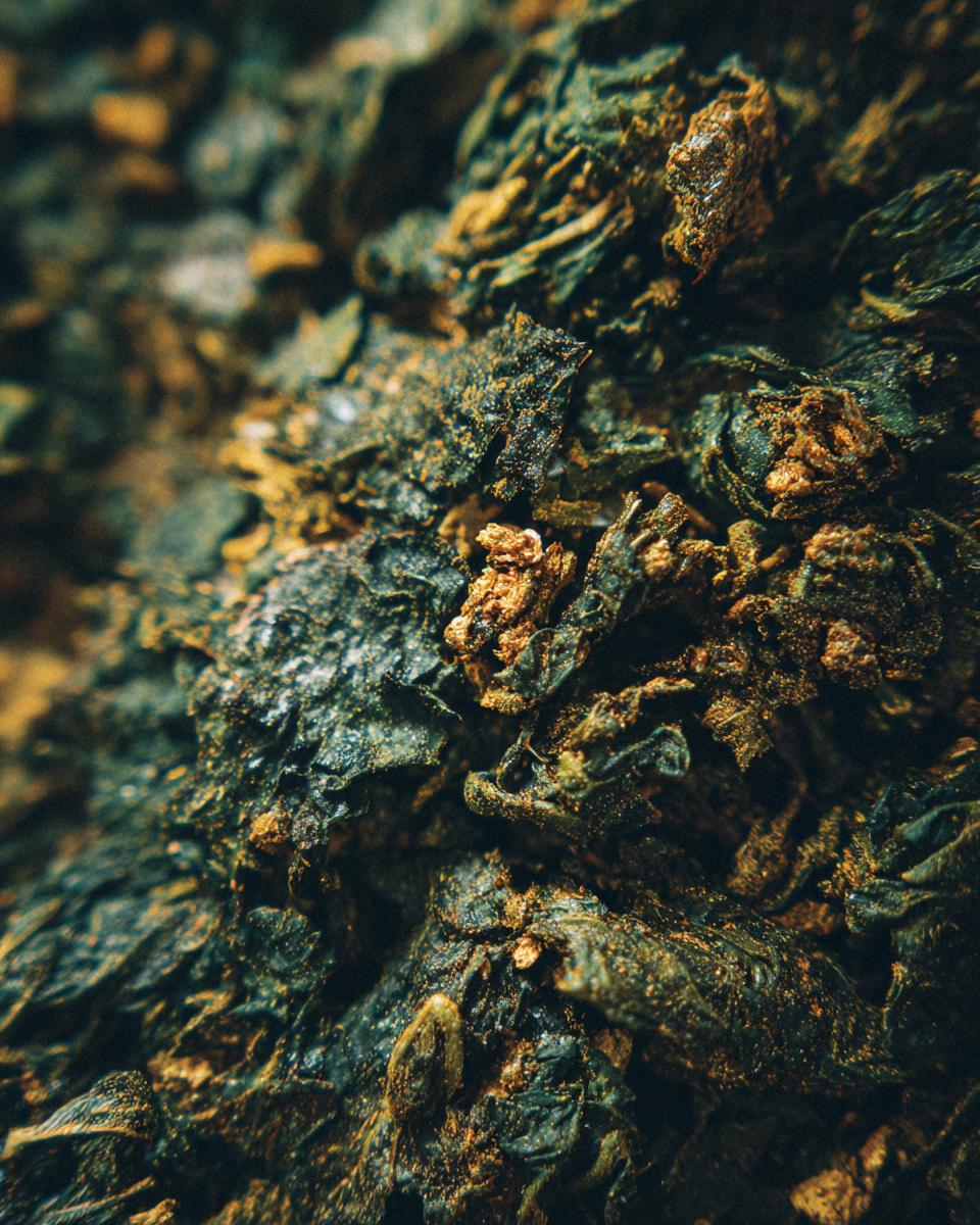 Detailed close-up of ingredients for a Kale Crunch Salad, showing texture and seasoning.