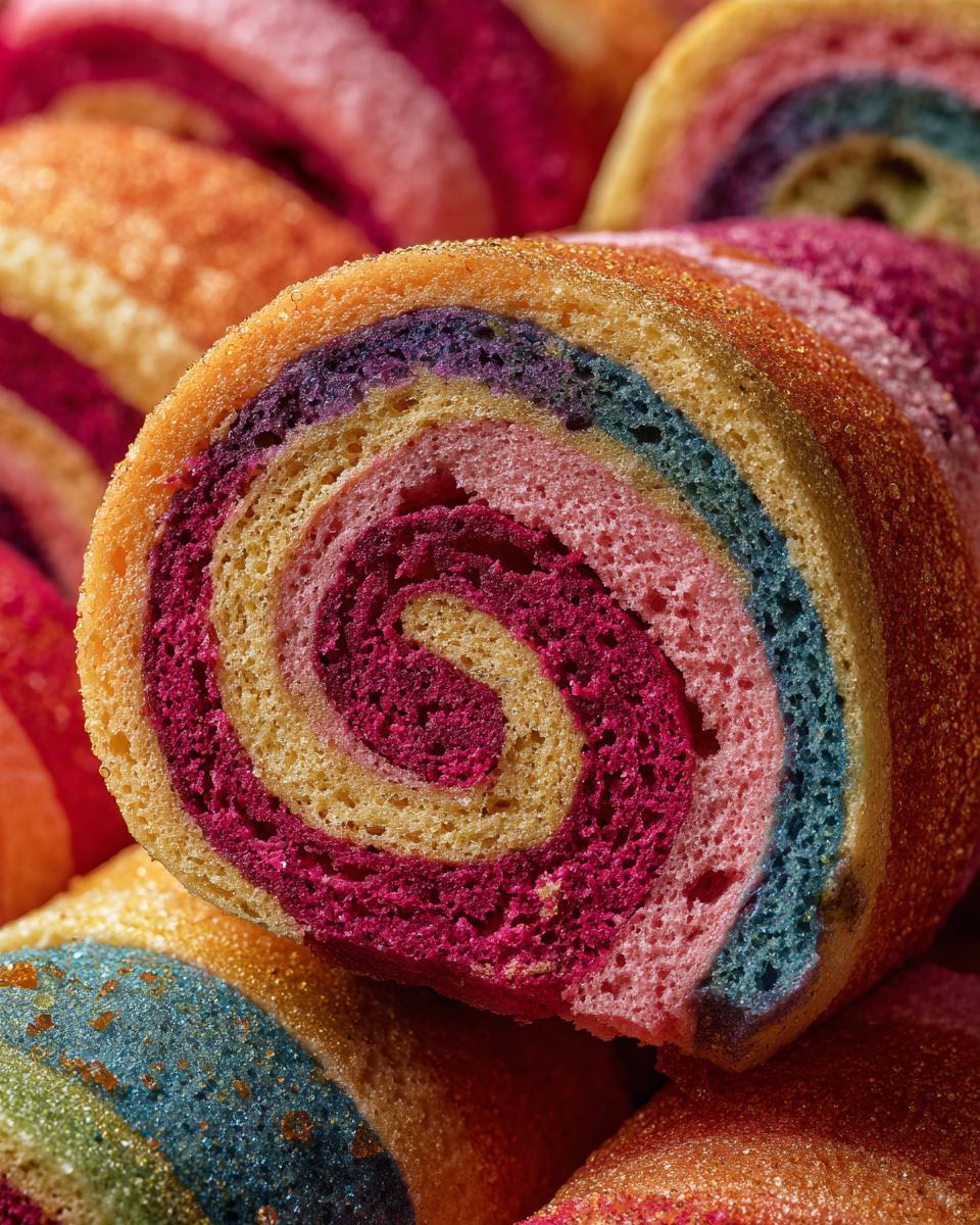 A close-up of vibrant, multi-colored Mediterranean Pinwheels showing a spiral pattern.