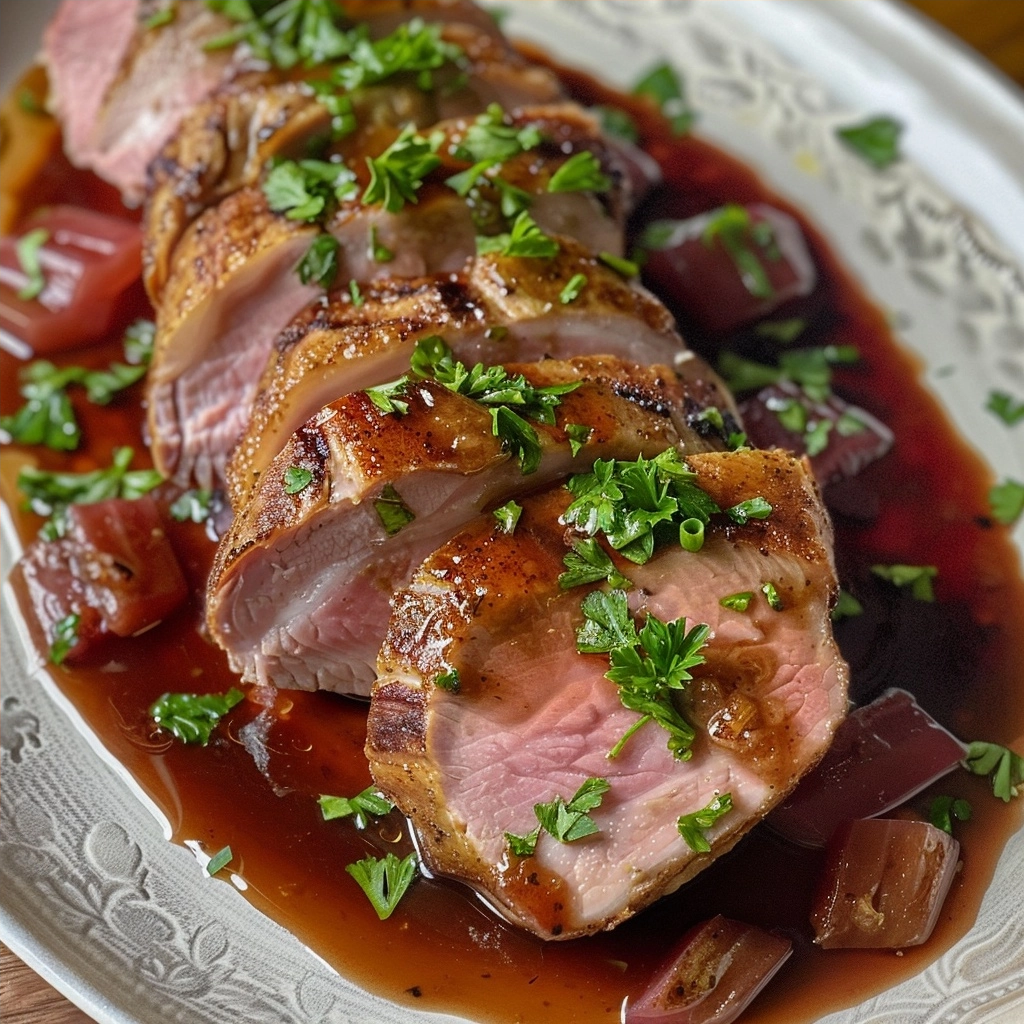 Tender Chicken Breast with Rhubarb Sauce Recipe