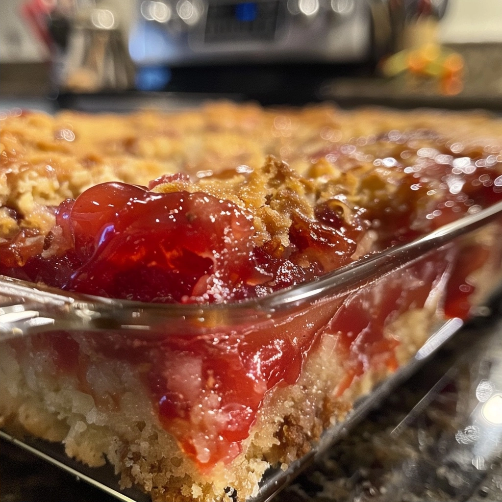 Easy Rhubarb Jello Dump Cake Recipe