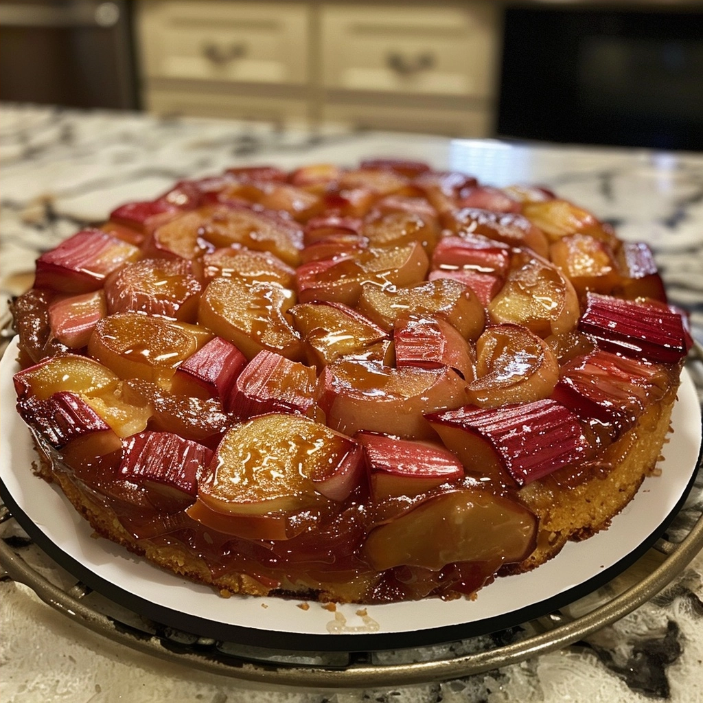 Easy Rhubarb Upside-Down Cake Recipe