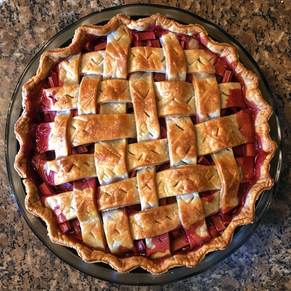 Easy Rhubarb Pie with Frozen Strawberries