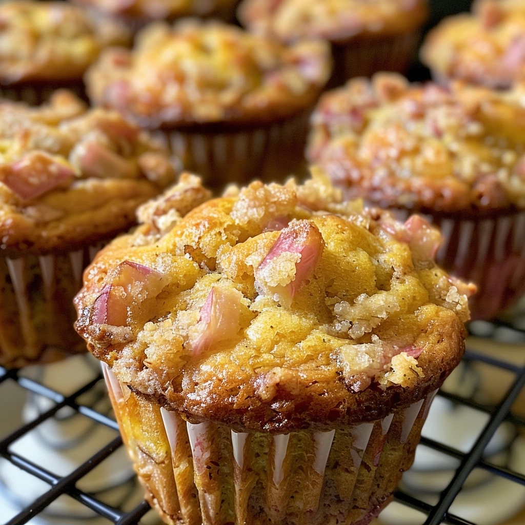 Easy Rhubarb Muffins Recipe with Greek Yogurt